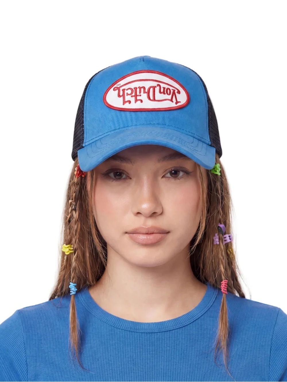 Von Dutch Electric Blue Velvet Trucker Hat